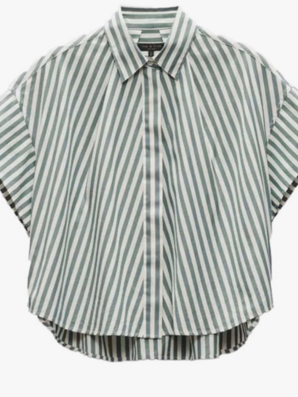 Rag & Bone Martha Short Sleeve Poplin Striped Button-Down.